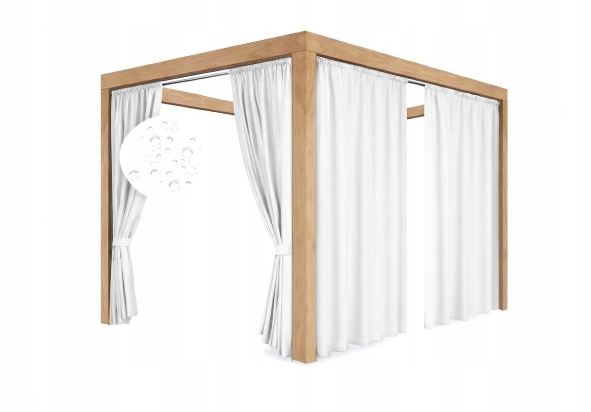 Garden Curtains Waterproof WHITE GARDEN CURTAIN TERRACE BALCONY