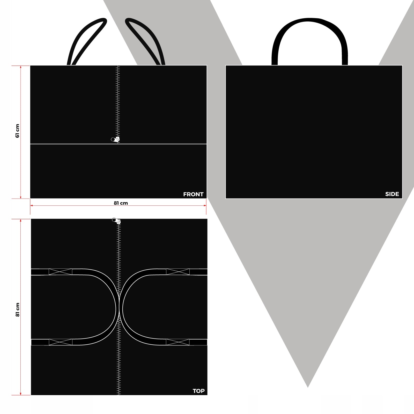Garden Cushion Cover 80 cm x 80 cm x 60 cm Frost Resistant Black Manufacturer code VOP1129