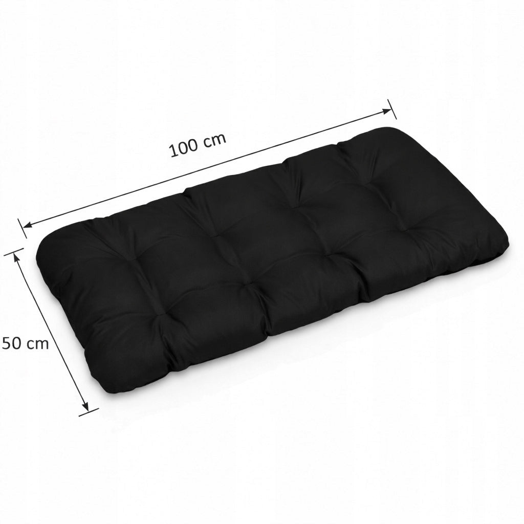 Garden Cushion for Bench Swing 100x50 Quilted Soft Durable BLACK Packaging status original