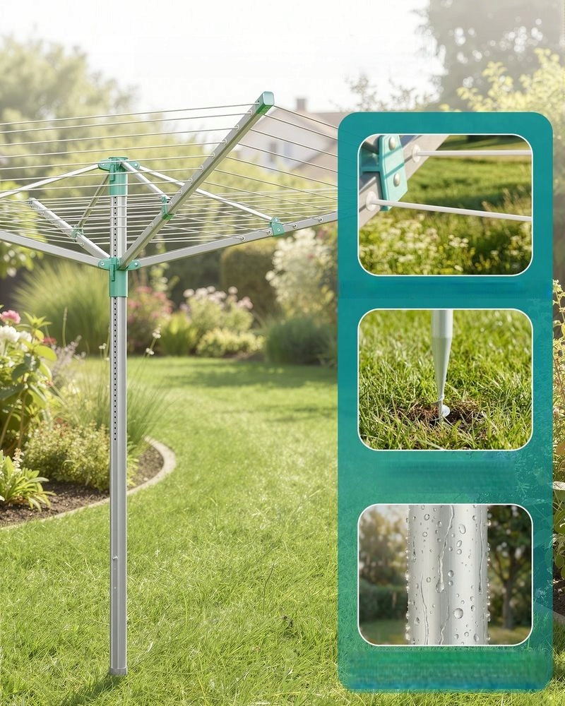Garden Dryer for Backyard Laundry Adjustable Vertical Spacious Kind Stationary