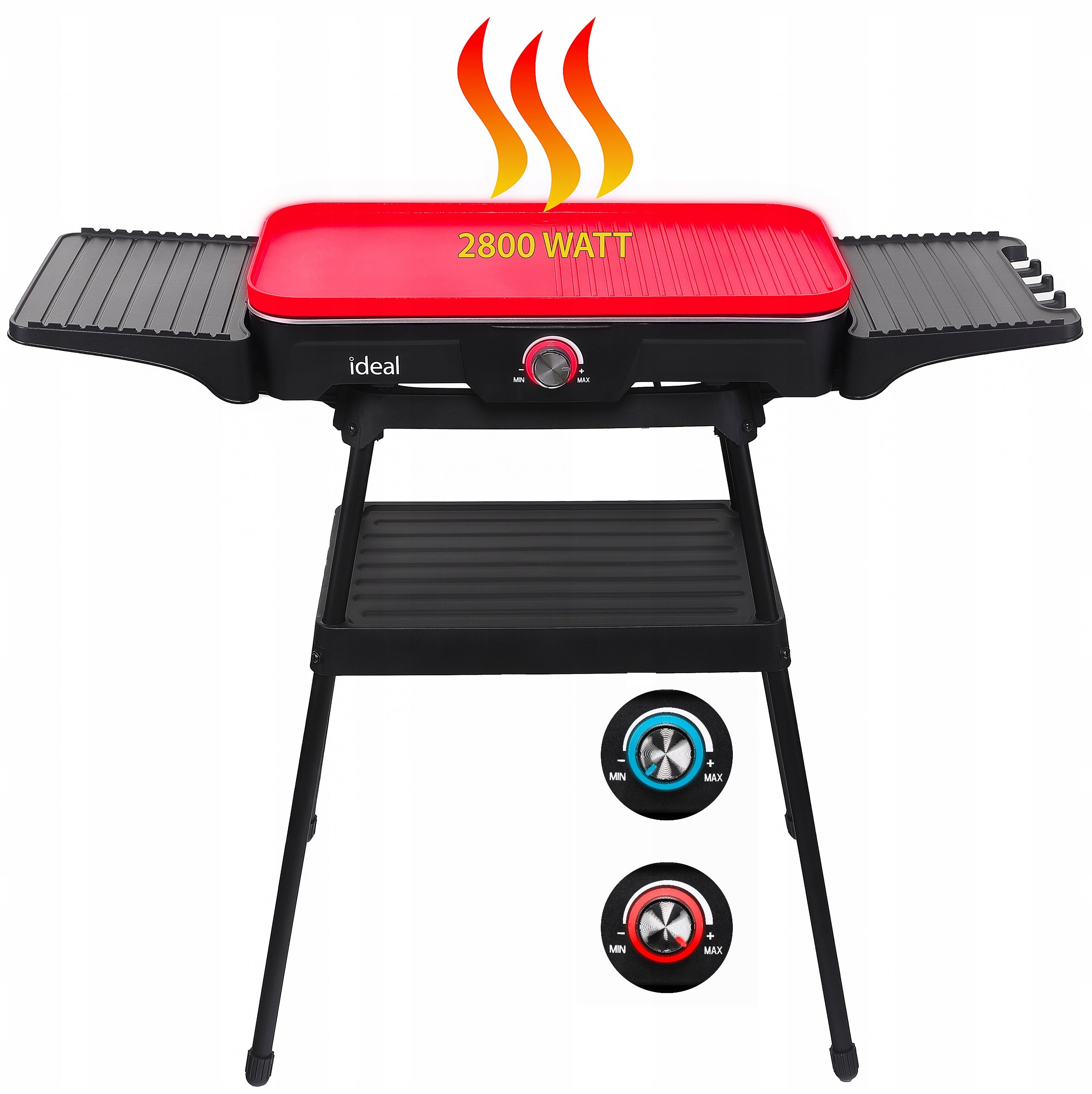 Garden Electric Grill Large 5in1 Standing Table Folding Smokeless IDEAL Model IDEAL IK1703