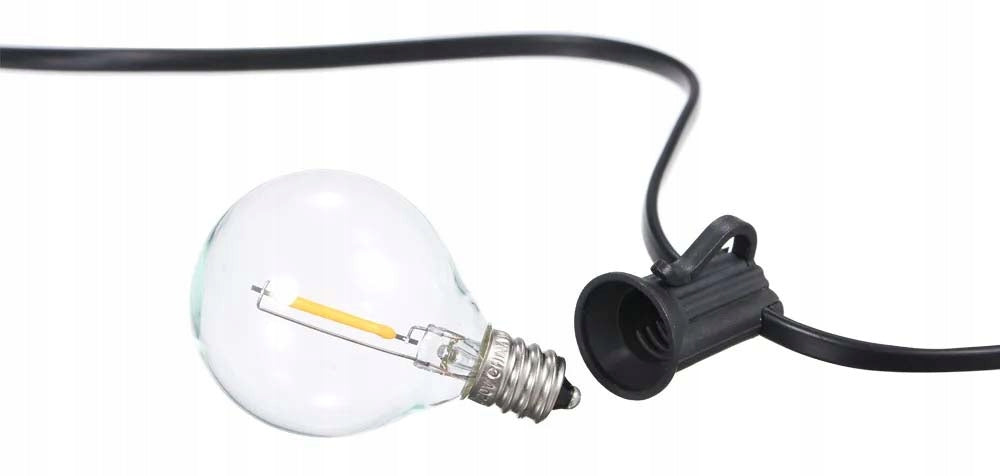 Garden Garland 20m Light Chain 20x Outdoor LED Light Bulbs E12 230V Light color warm white