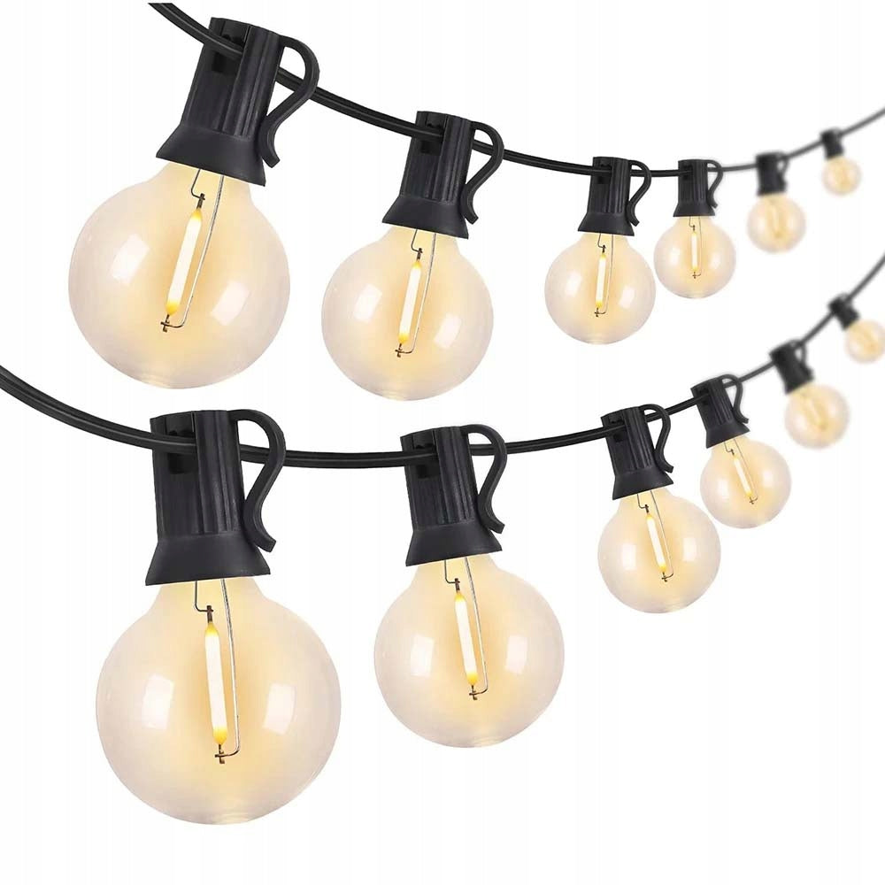 Garden Garland 20m Light Chain 20x Outdoor LED Light Bulbs E12 230V