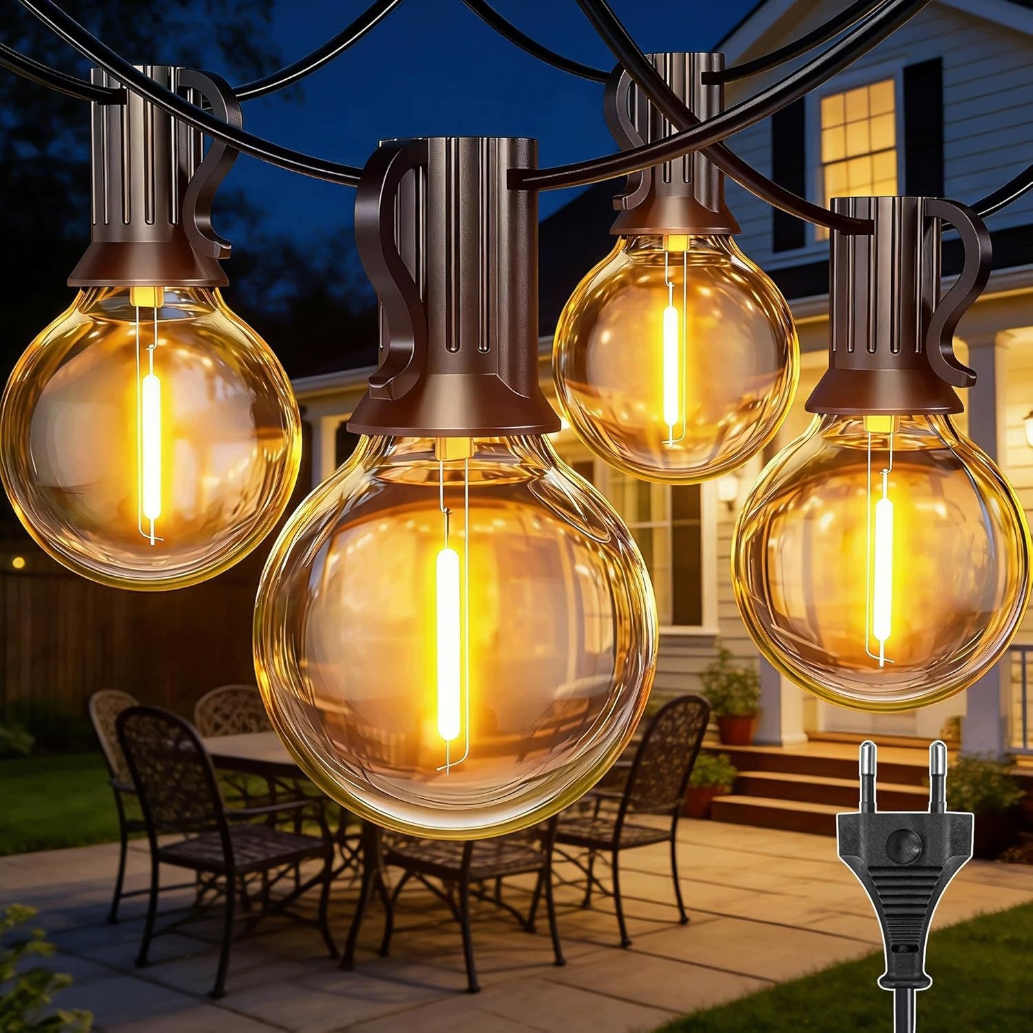 Garden Garland Light 12+1x LED Bulb Lights Chain WATERPROOF 10M Brand no brand