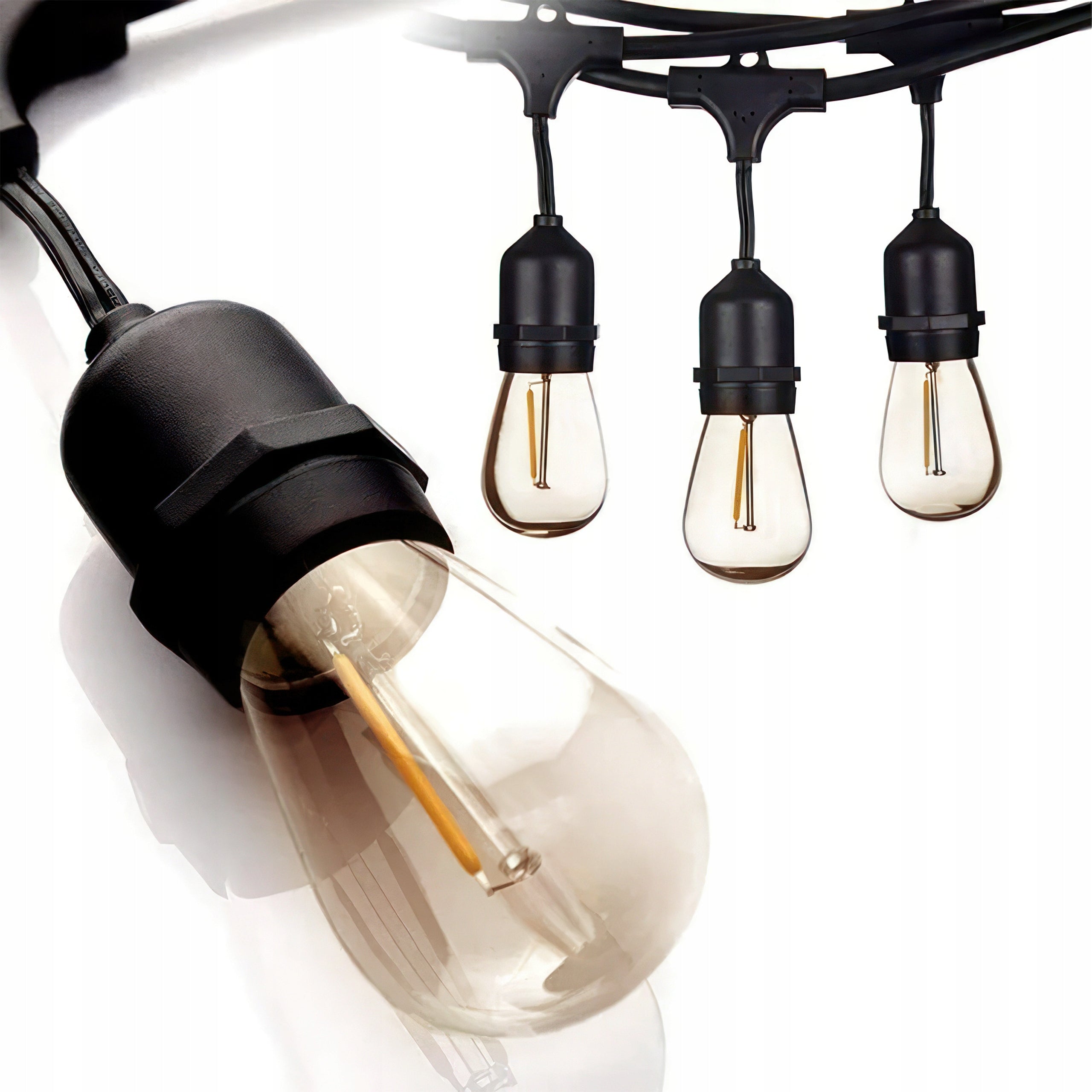 Garden Garland Light 15M 15X LED Bulb E27 + Cord Waterproof