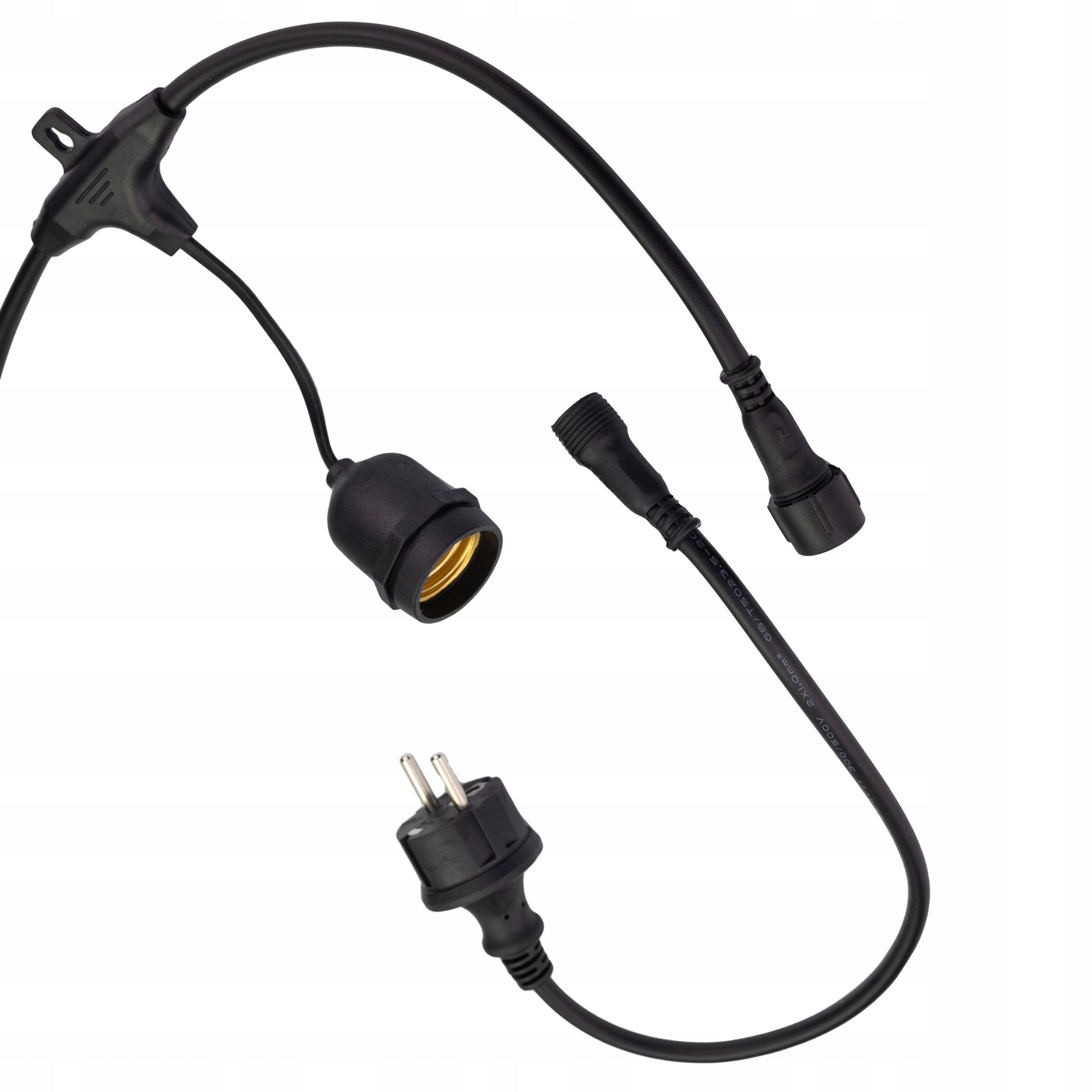 Garden Garland Light 15m+16x LED Bulbs 1W Outdoor Waterproof Power supply mains