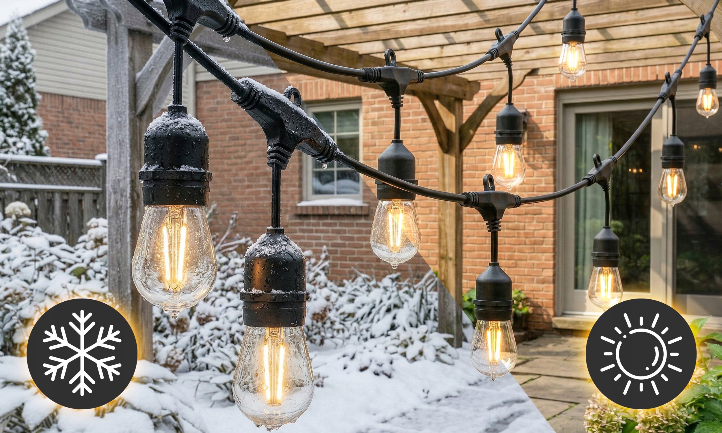 Garden Garland Light 20M 40X LED Bulb E27 Chain Waterproof Length 2000 cm