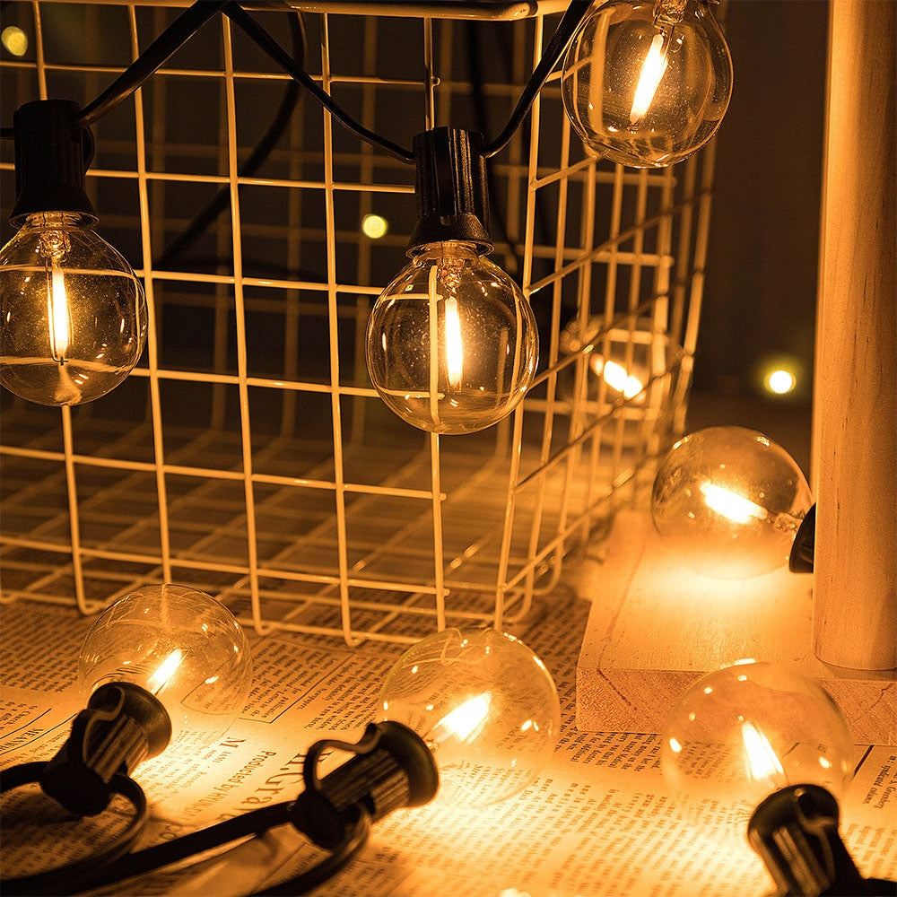 Garden Garland Light 30M 100x LED Bulbs E12 Waterproof Durable Distance between bulbs 28 cm