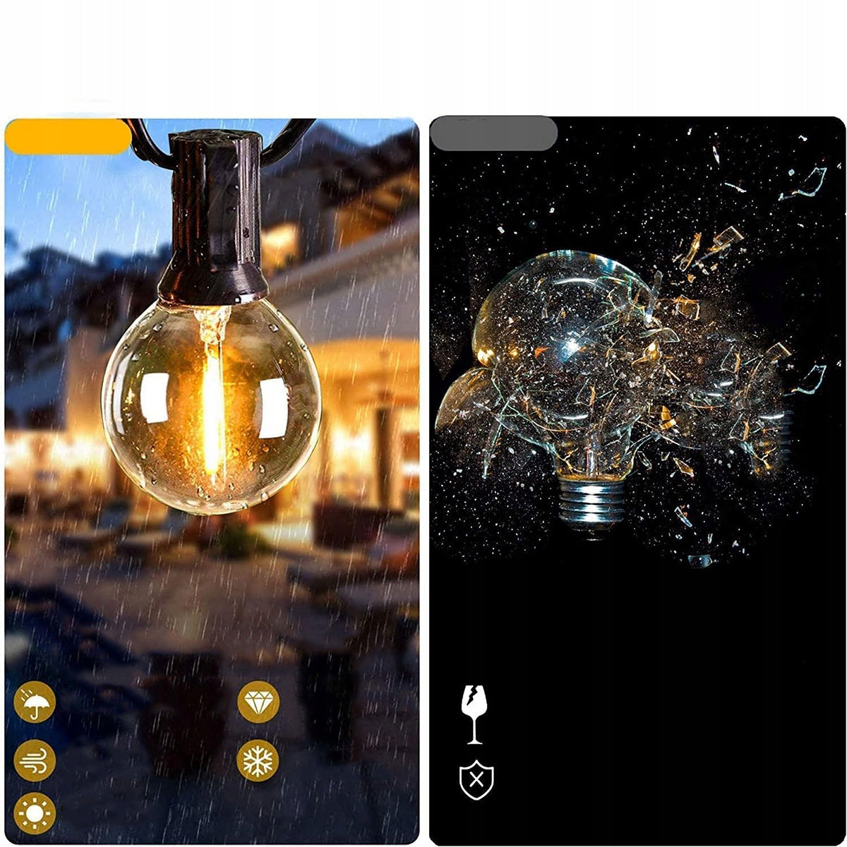Garden Garland Light 50X LED Bulb 30M Outdoor Lights Brand no brand