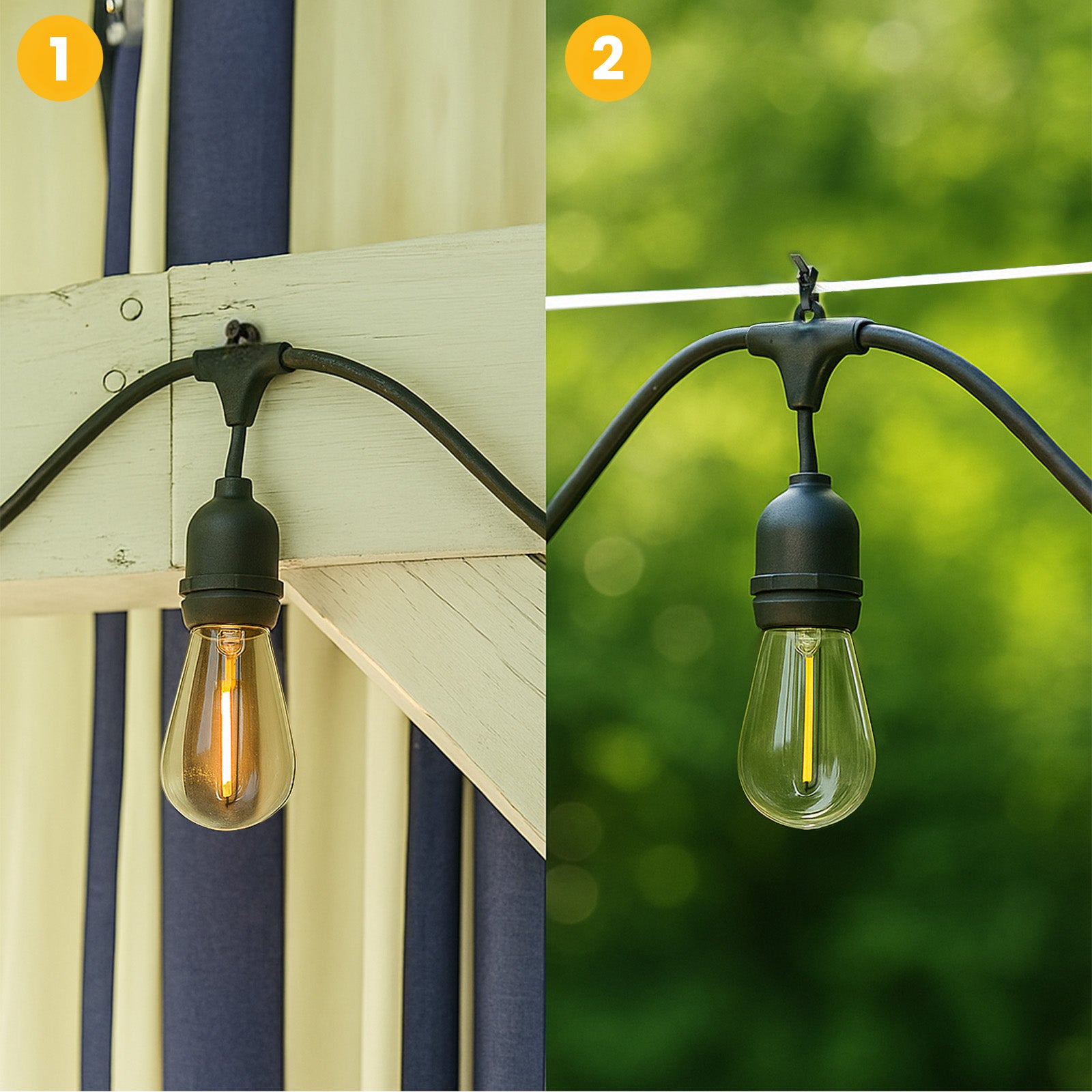 Garden Garland OUTDOOR Chain Bulb FILAMENT 10m 10x E27 PREMIUM Globe diameter 4.5 cm