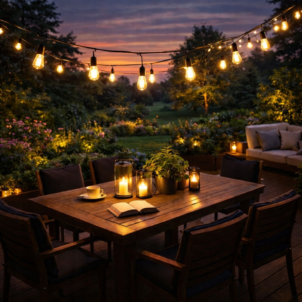 Garden Garland Outdoor Light Chain 30m + 30x LED Bulb E27 Power supply mains