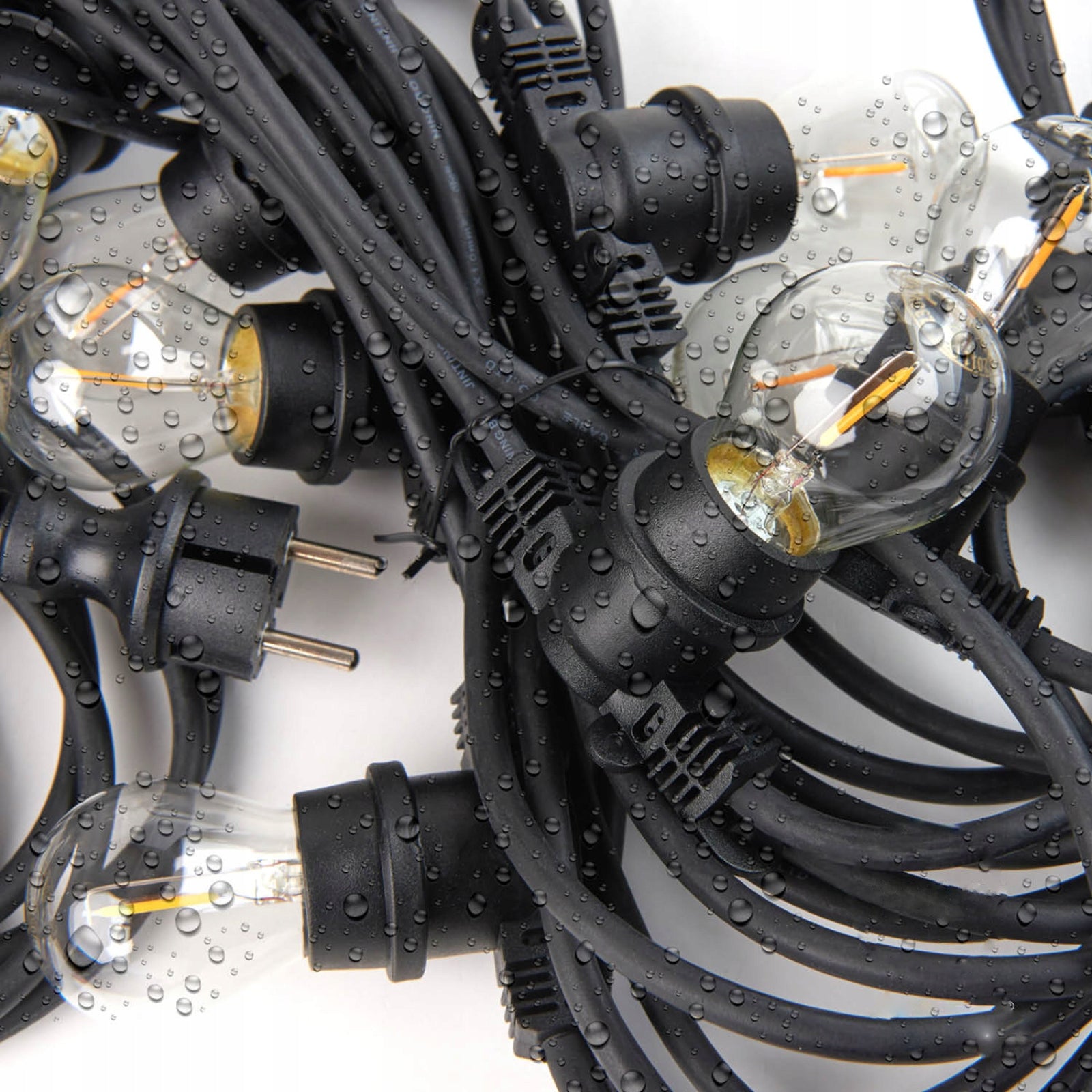 Garden Garland Outdoor Light Chain Decorative 10M 10x E27 for LED Globe diameter 0 cm