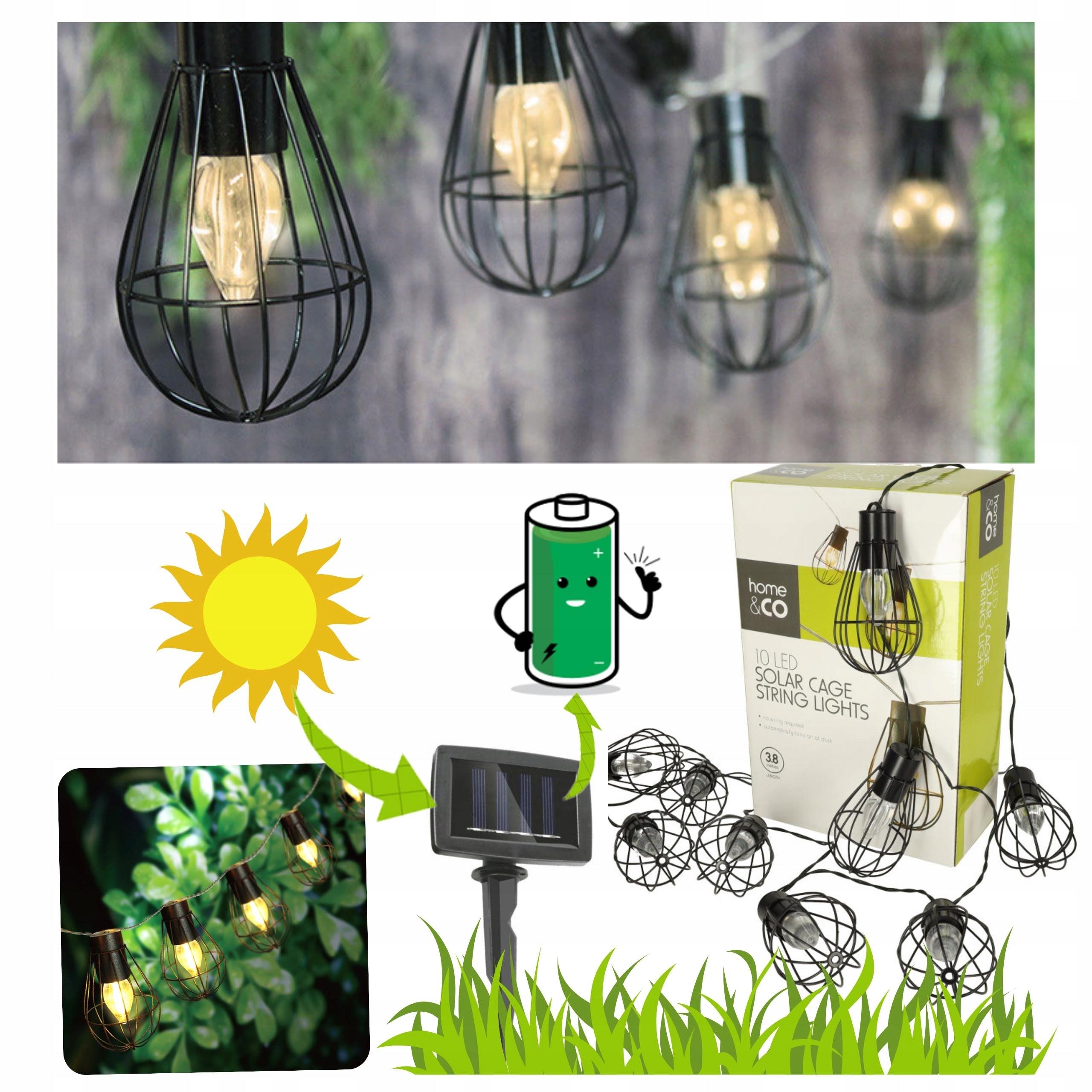Garden Garland Solar Light Waterproof Resistant Loft LED Balcony Manufacturer code lampki loft solarne
