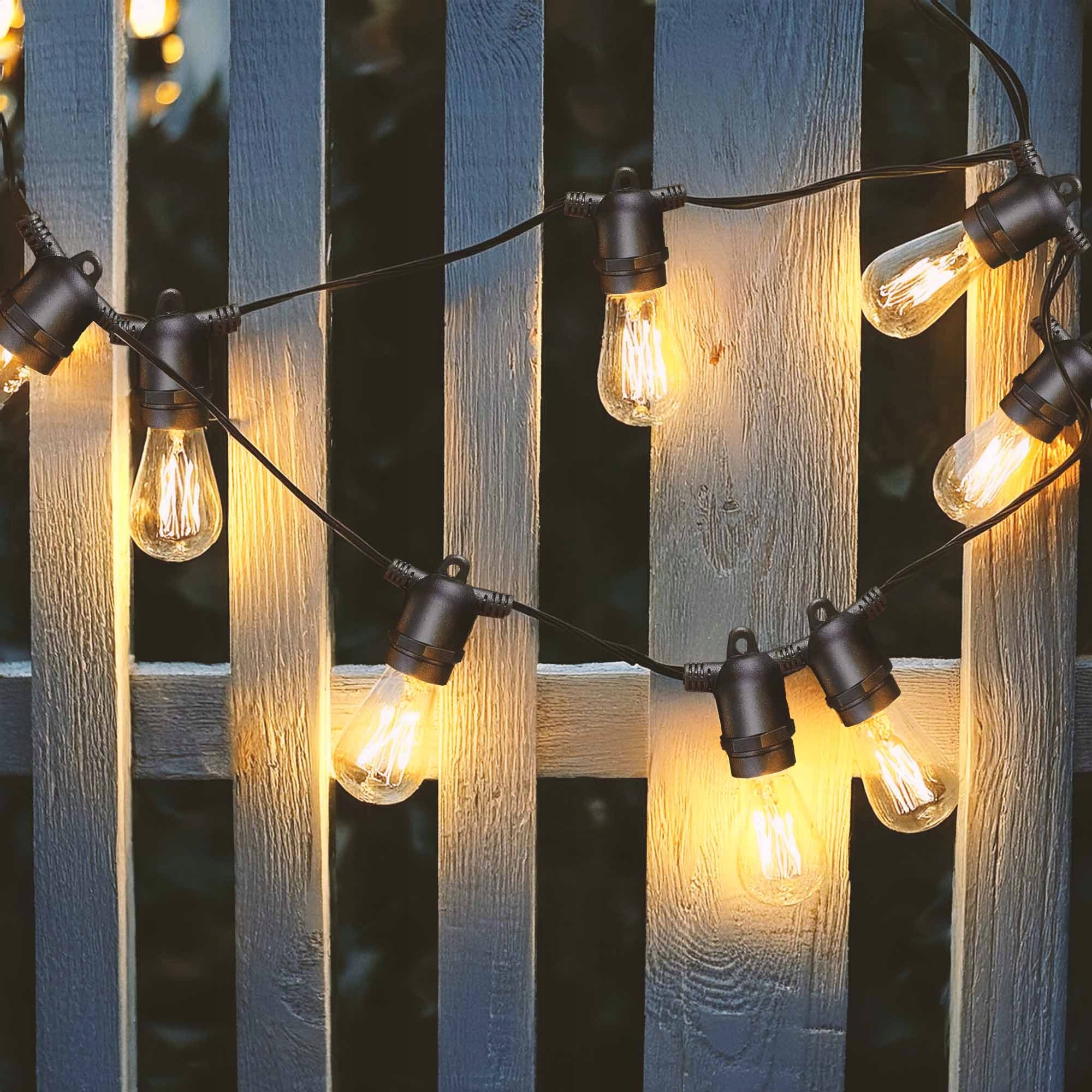 Garden Garland Solar Outdoor Lights 20m 20x LED Bulb E27 + Remote Control Power supply solar