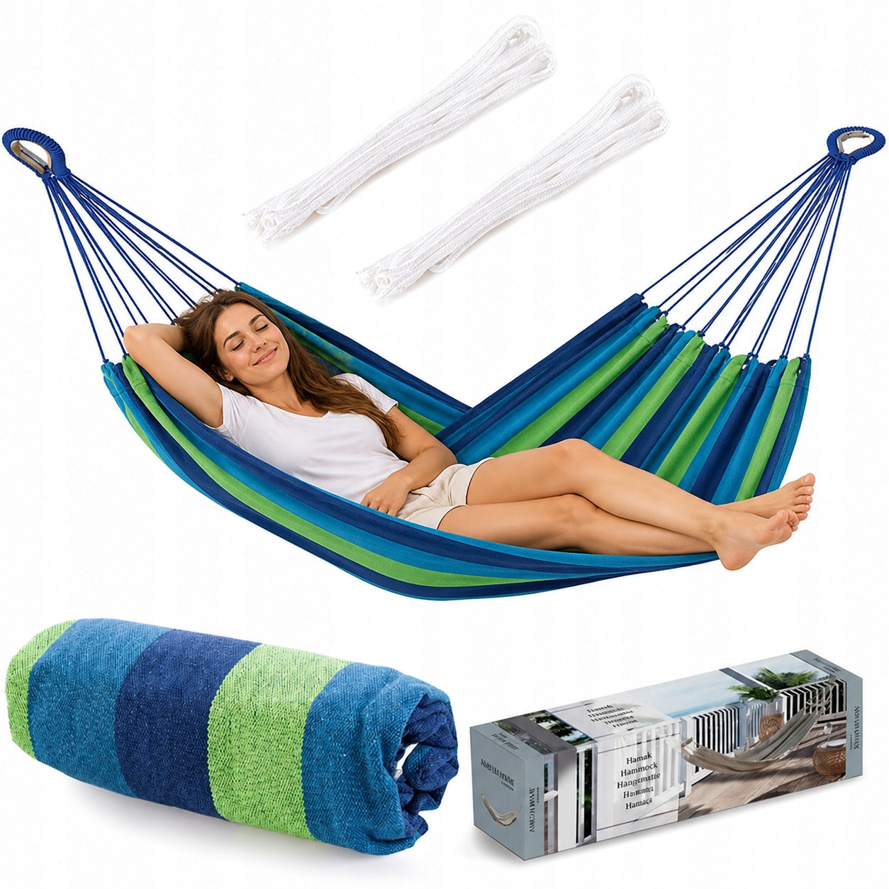 Garden Hammock Large 2 Person Swing XXL Strong Reinforced + Bag
