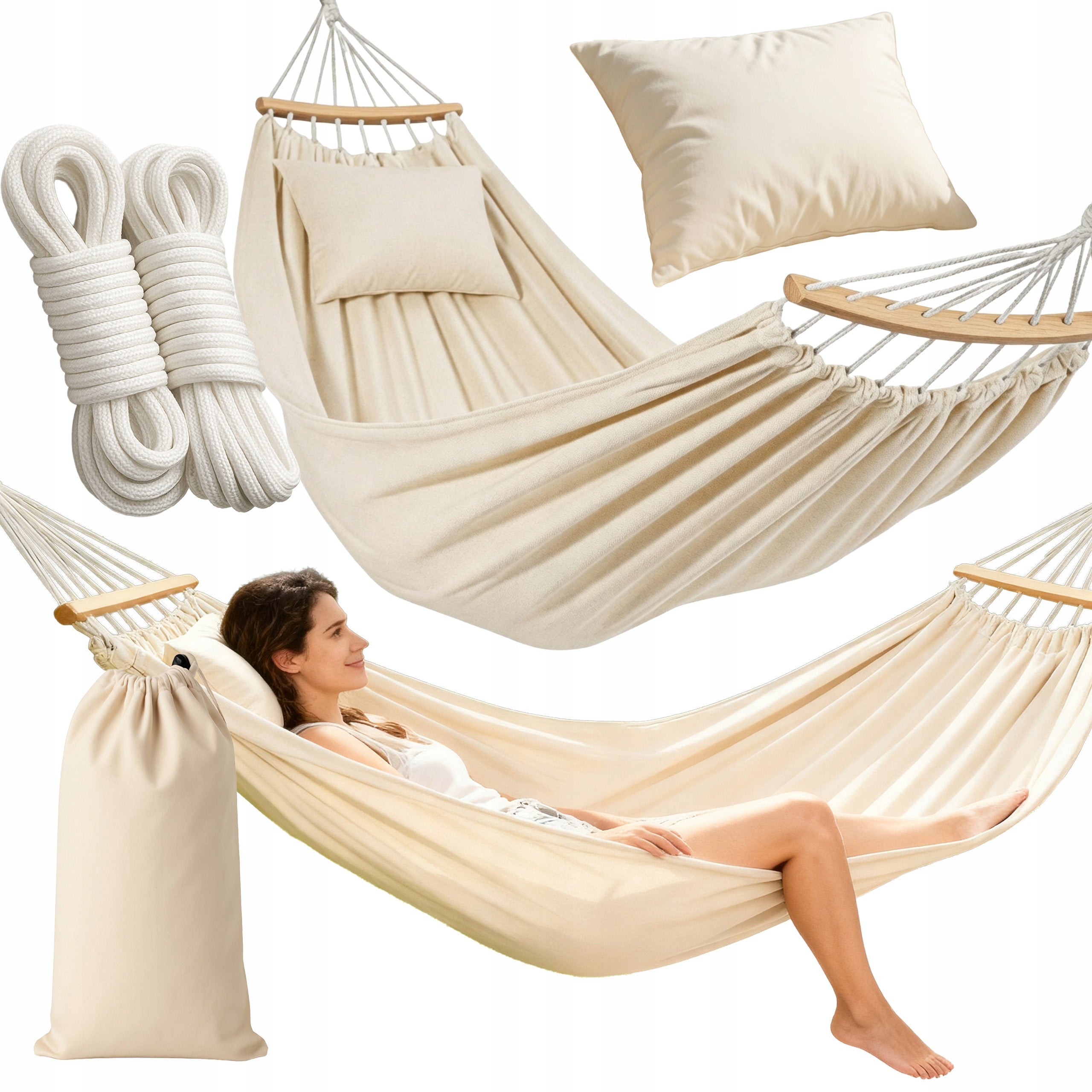 Garden Hammock Travel Camping with Swing Bar 240x150