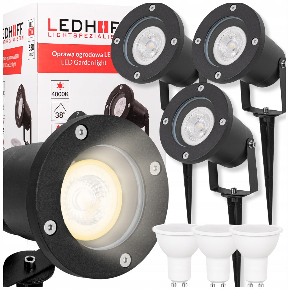 Garden LAMP LED Post Punched Fixture for Garden Outdoor Bulb 7W x3