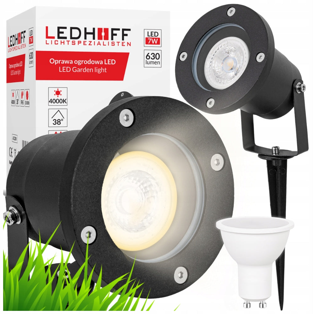 Garden LAMP LED Punched Fixture for Outdoor Garden + 7W Bulb
