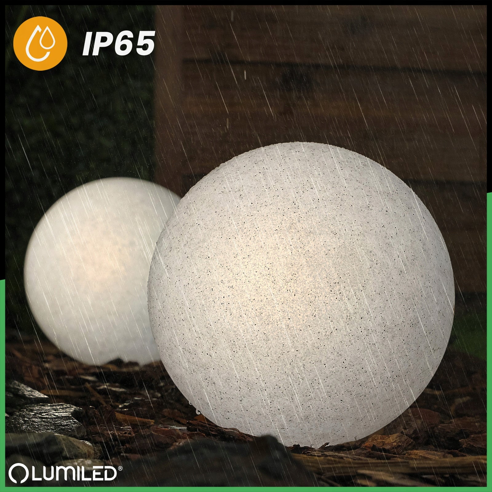 Garden Lamp BALL 230V 20CM TERRESTRIAL HAMMERED LED E27 STONE WIRE Total height 20 cm