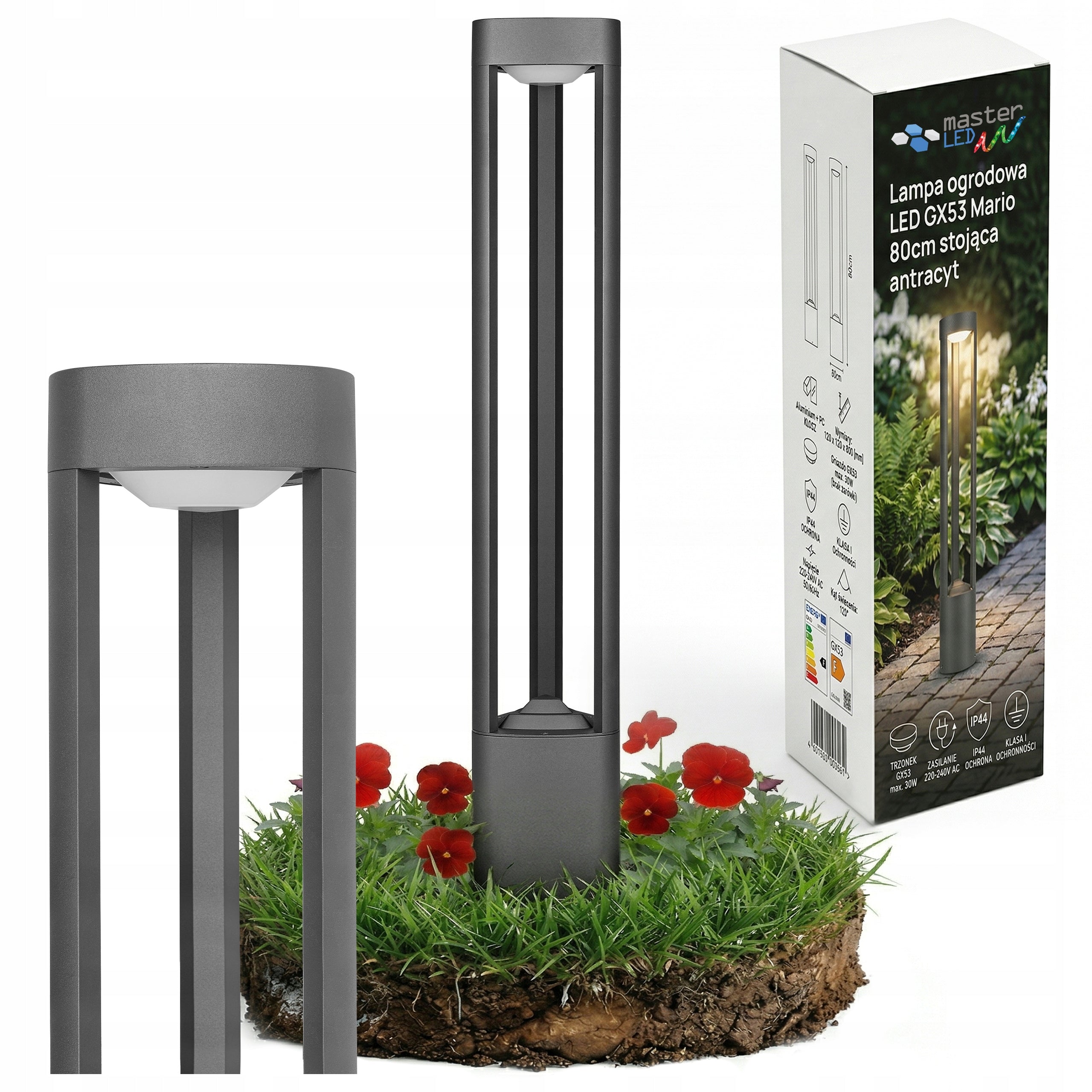 Garden Lamp LED Post Outdoor Standing 80cm Lighting GX53