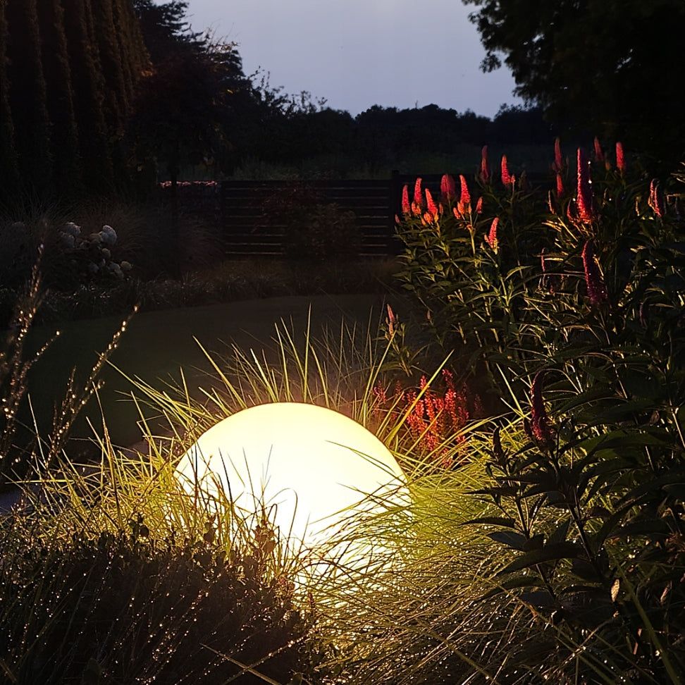 Garden Lamp Outdoor Fixture BALL LEDE27 IP44 White UV Terrestrial 30cm Product height 28 cm