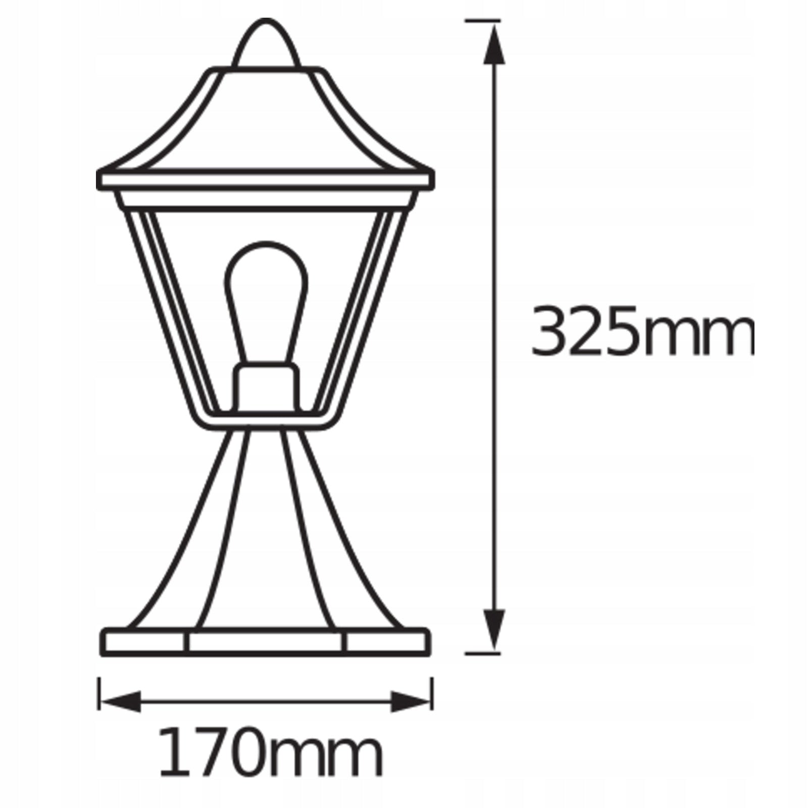Garden Lamp Outdoor Lantern Standing E27 Black Gold IP44 Osram Additional information replaceable light source hermetic luminaire