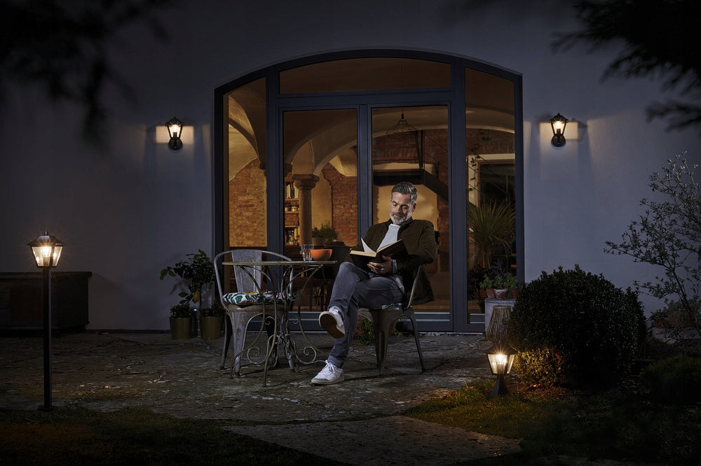 Garden Lamp Outdoor Lantern Standing E27 Black Gold IP44 Osram Number of light points 1