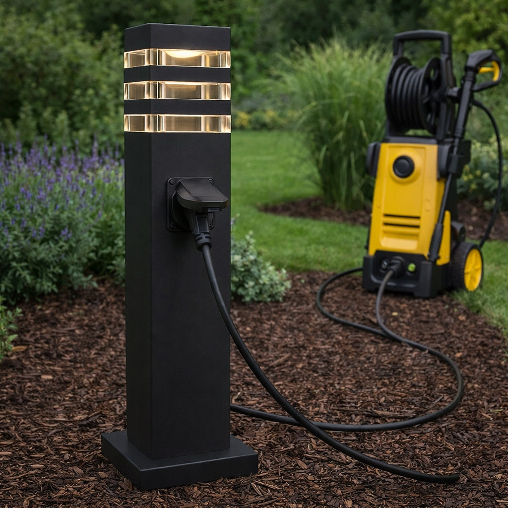 Garden Lamp Outdoor Post E27 LED 60 cm + socket 230V Packaging status original