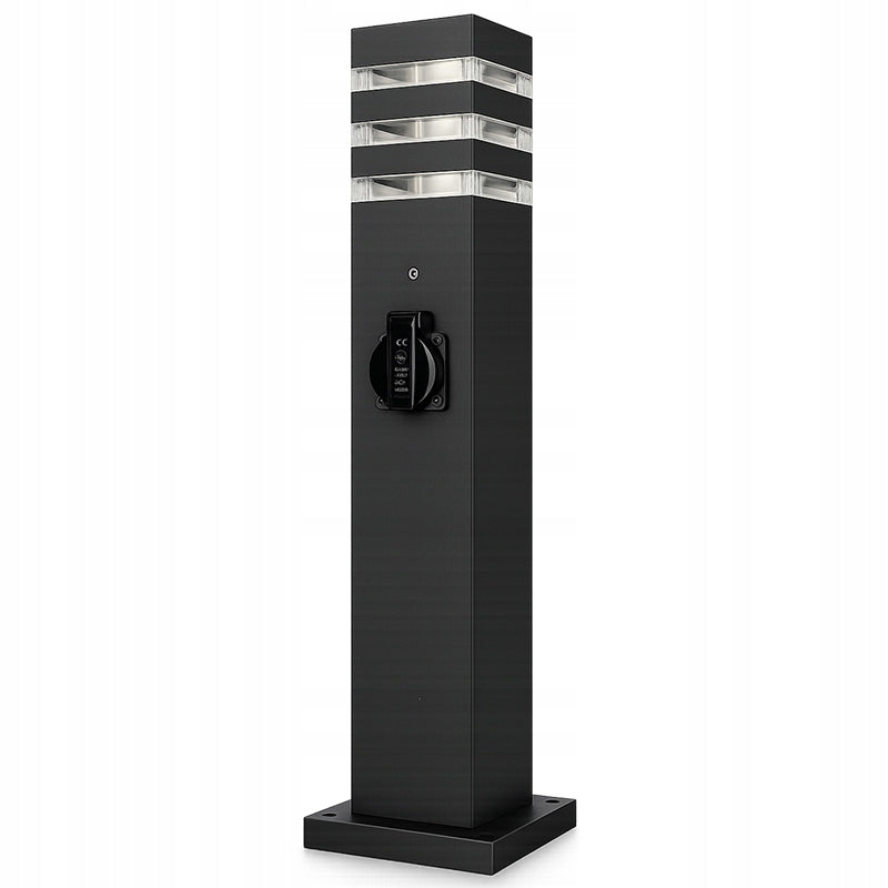 Garden Lamp Outdoor Post E27 LED 60 cm + socket 230V Power supply mains