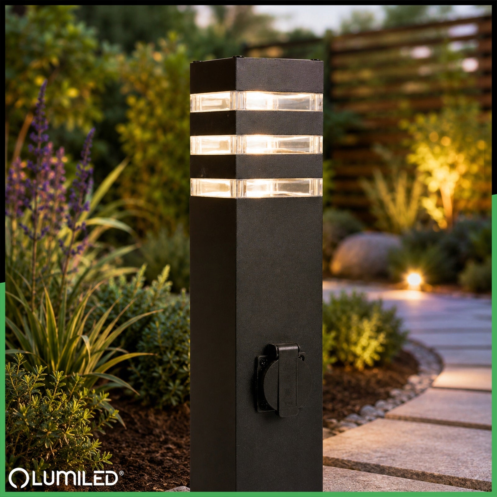Garden Lamp Post 60cm Outdoor Standing Bulb E27 LED Socket 230V Collection TAXUS 2