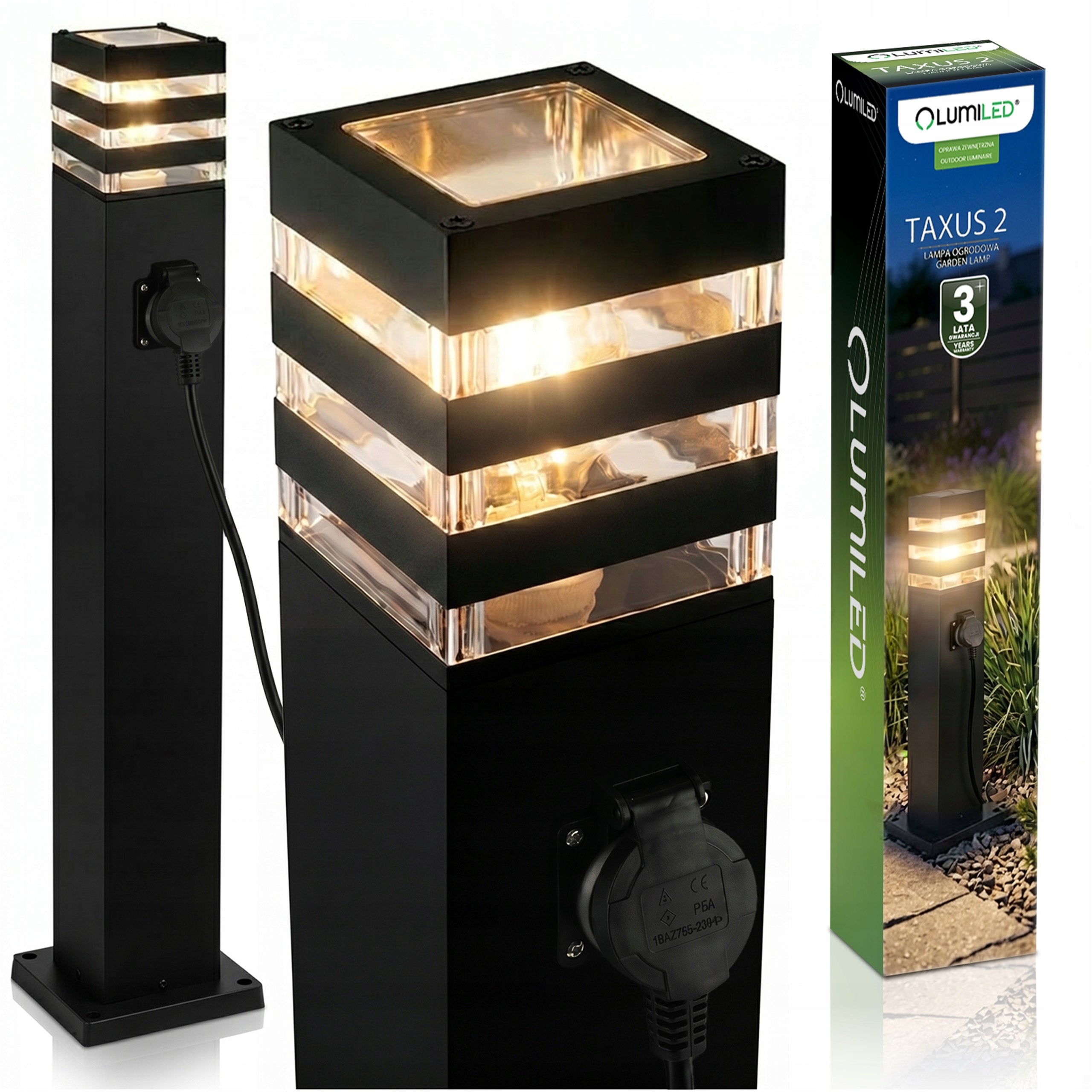 Garden Lamp Post 60cm Outdoor Standing Bulb E27 LED Socket 230V