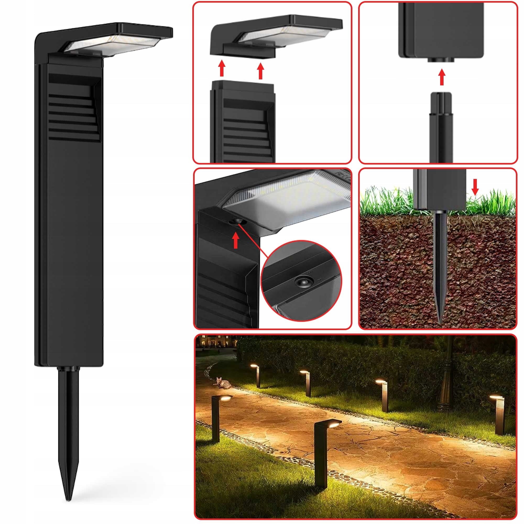 Garden Lamp Solar Standing Garden Post Standing 58cm Strong XXL Brand LEDLUX