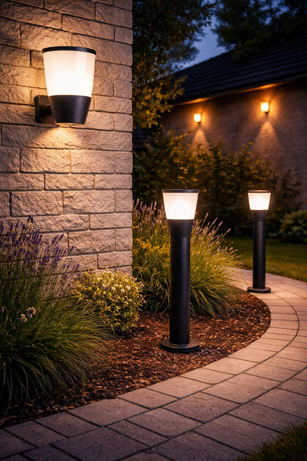 Garden Lamp Standing Aluminum Outdoor Garden Post 100cm E27