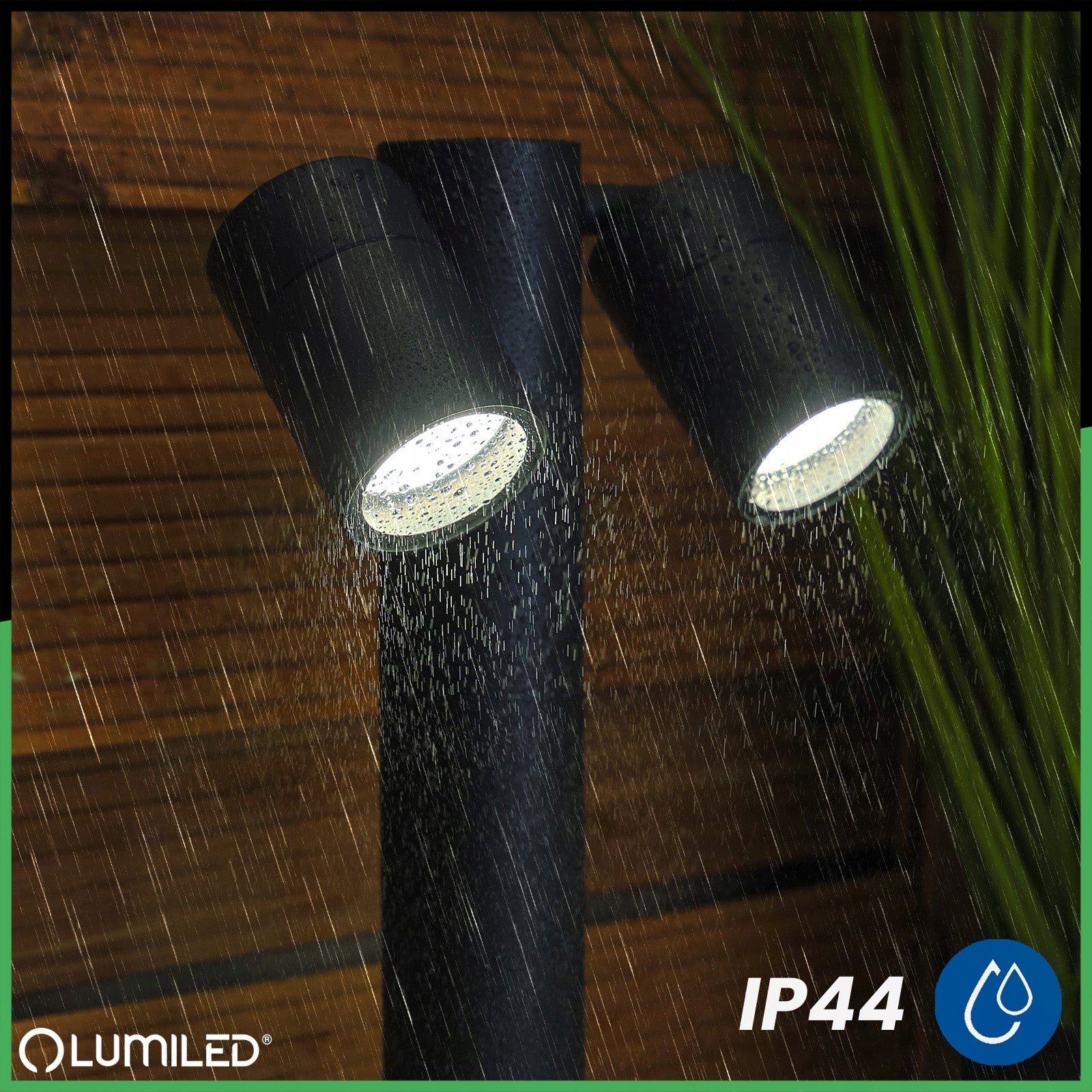 Garden Lamp Standing Fixture 45cm POST Outdoor Headlight 2x GU10 Pole Power supply mains
