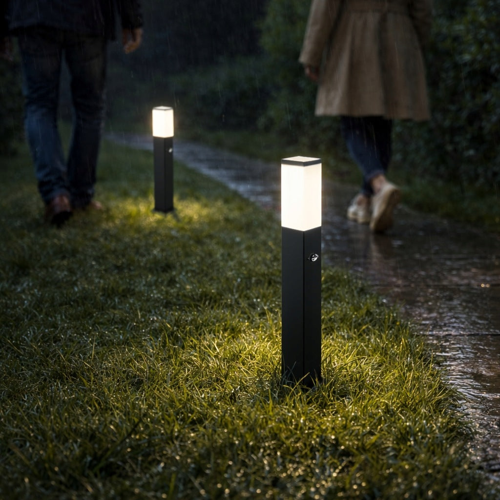 Garden Lamp Standing LED Post 65cm Outdoor MOTION SENSOR E27 Black Manufacturer code Lampa Ogrodowa stojąca słupek LED 65cm