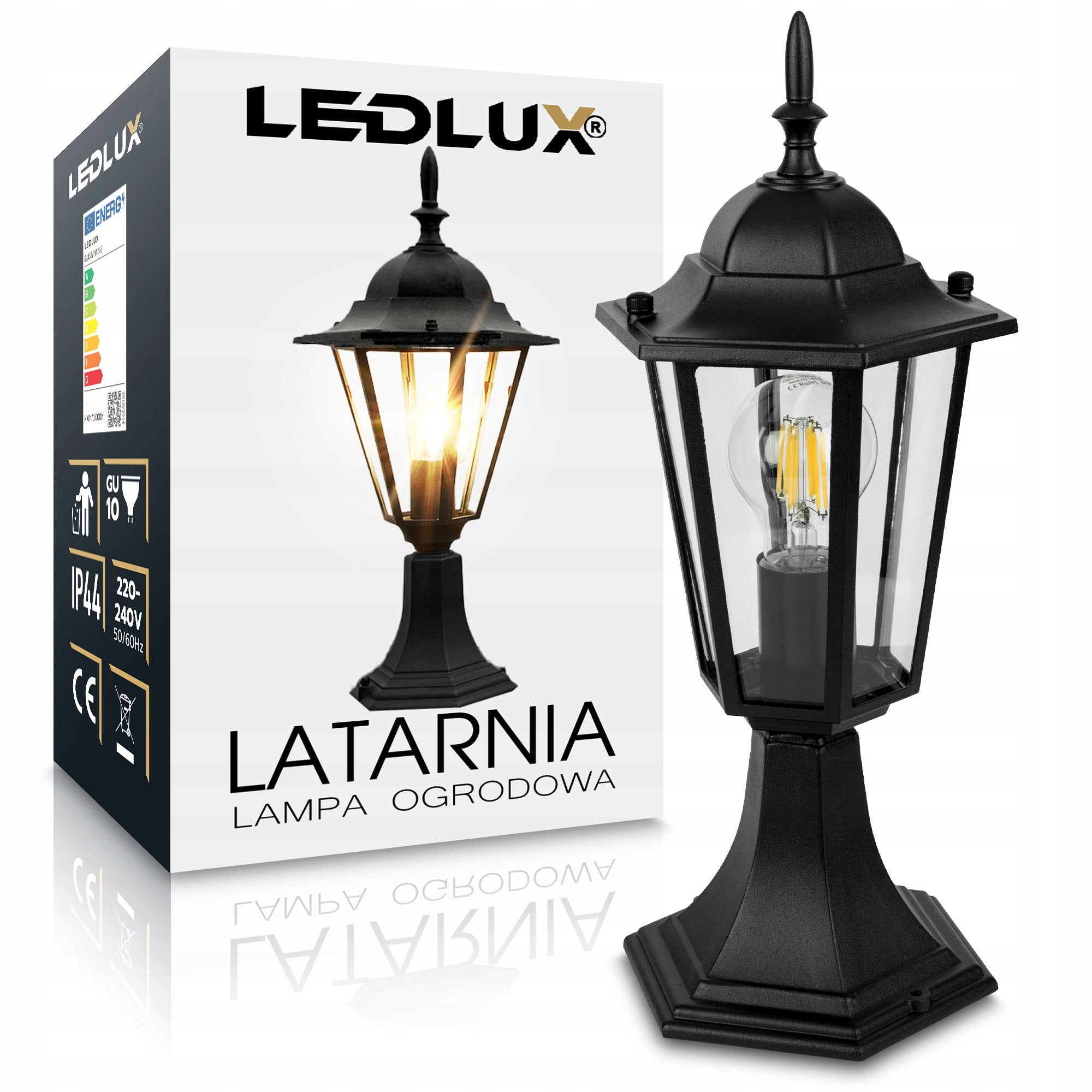 Garden Lamp Standing Lantern Post for LED E27 DECORATIVE Black