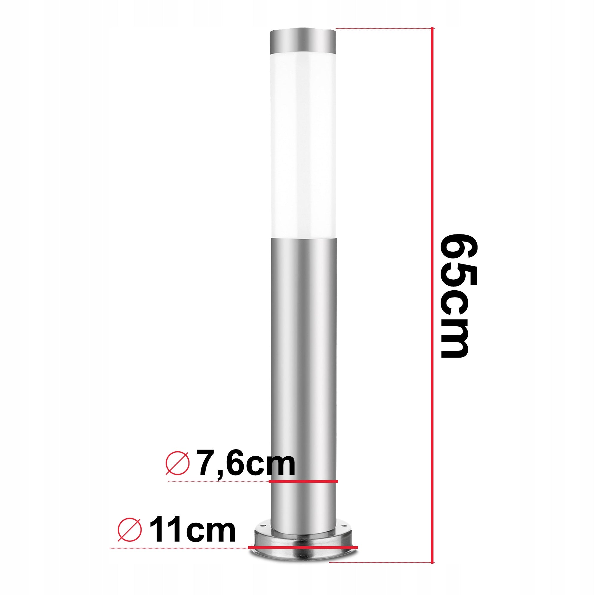 Garden Lamp Standing Lighting Post for LED E27 65cm INOX IP44 EAN (GTIN) 5904067086388