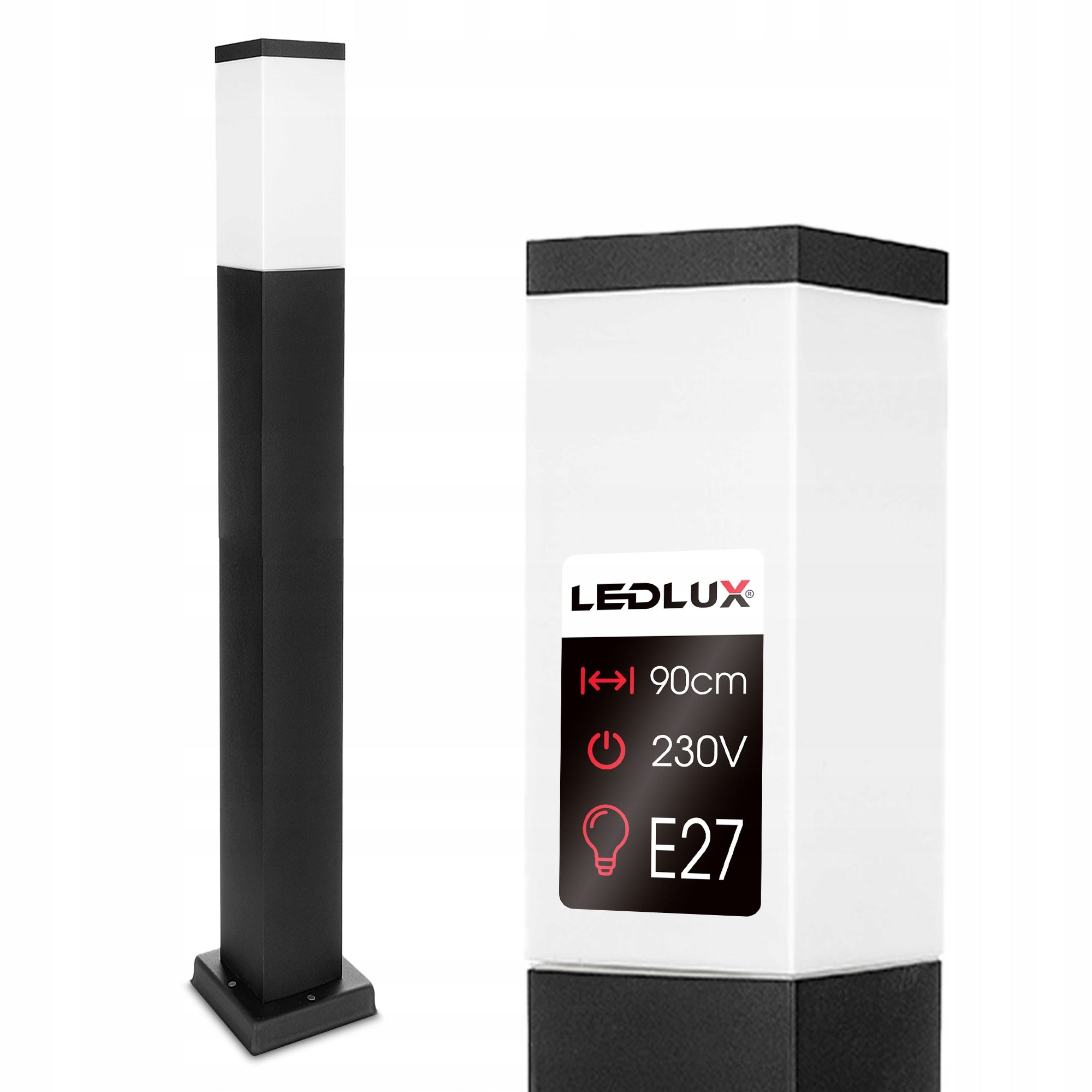 Garden Lamp Standing Lighting Post for LED E27 90cm BLACK IP44