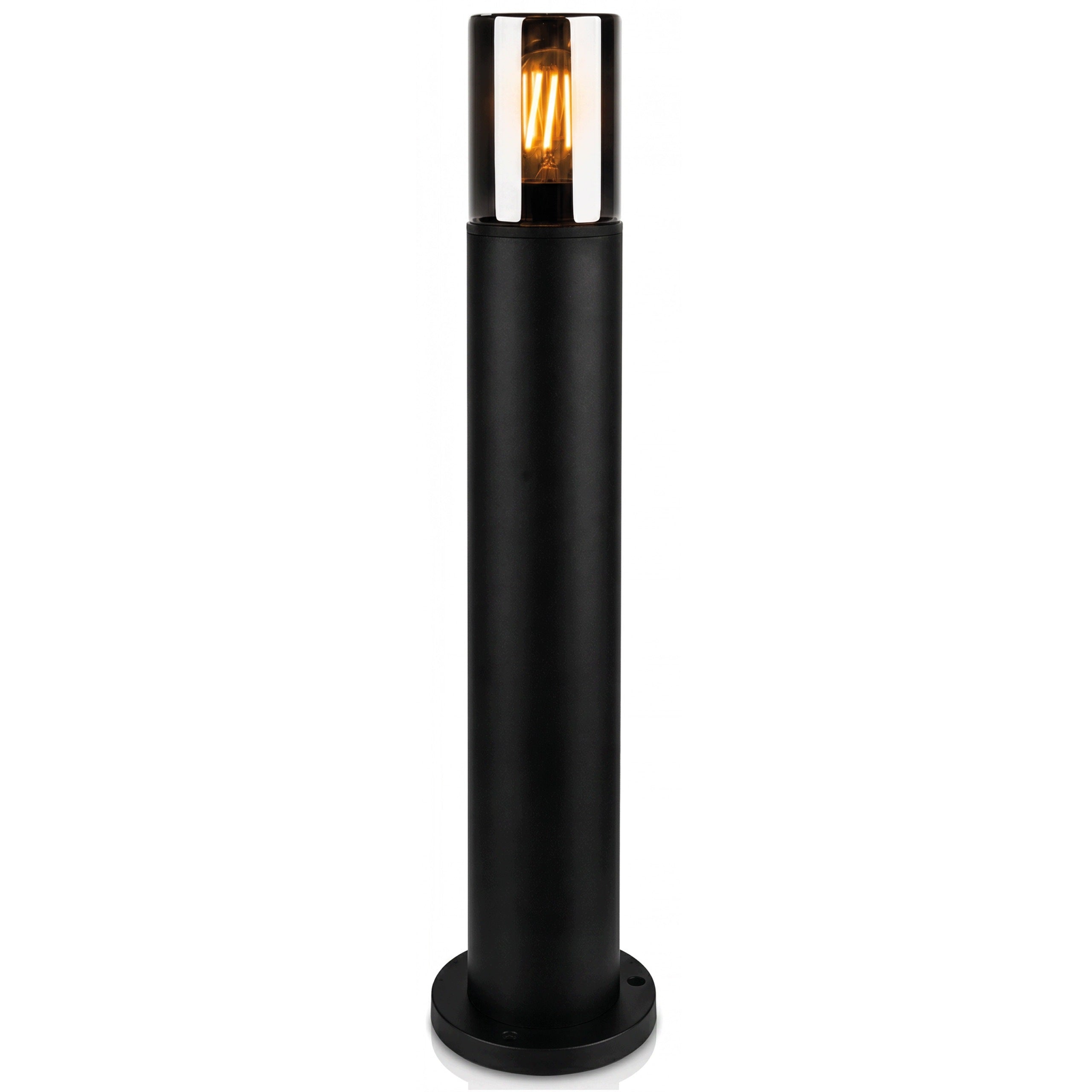 Garden Lamp Standing Outdoor LED Post E27 Black Glass IP54 80cm Packaging status original