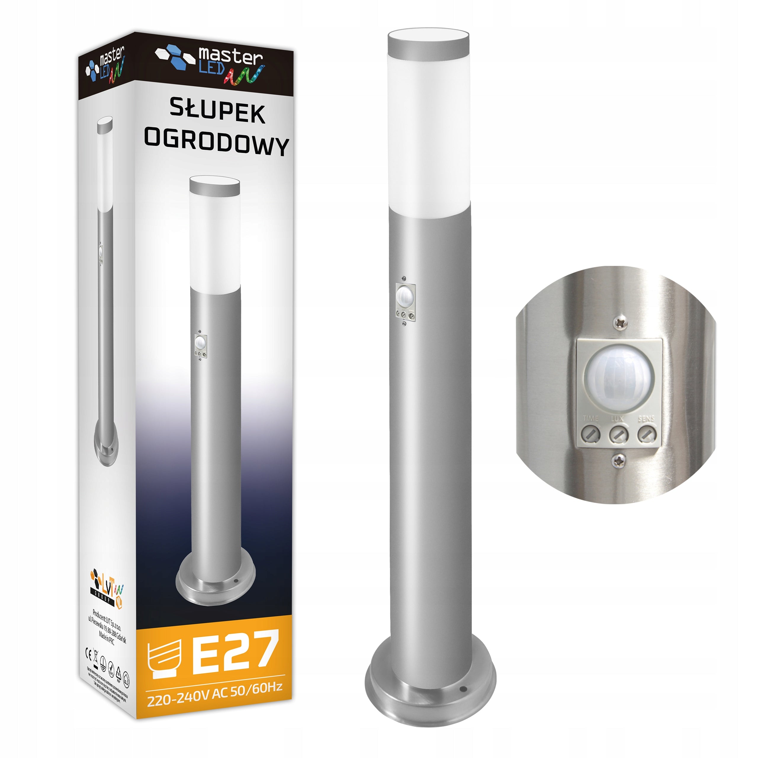 Garden Lamp Standing Post 65cm Outdoor MOTION SENSOR E27 LED