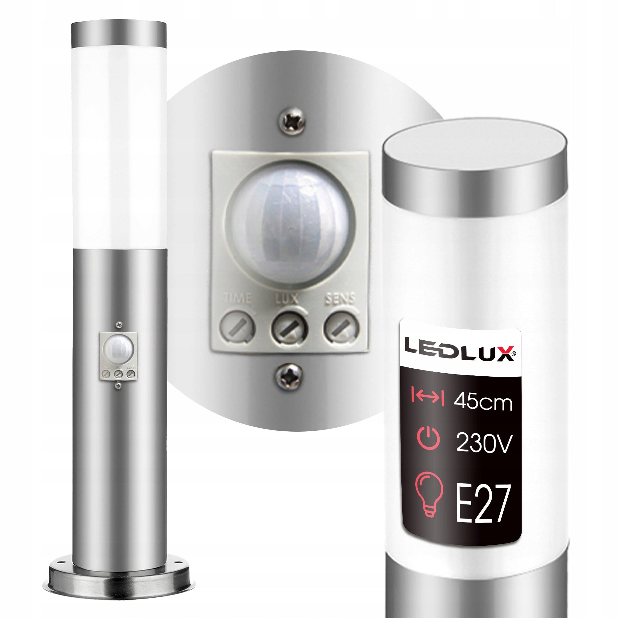Garden Lamp Standing Post for LED E27 Outdoor 45 cm Motion Sensor