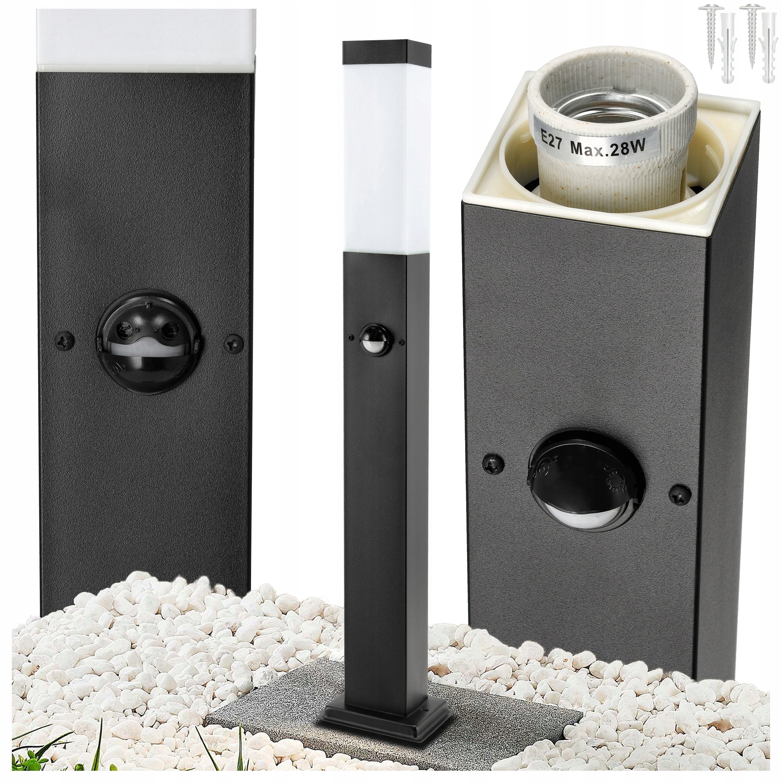 Garden Lamp With PIR Motion Sensor Standing LED Garden Post 60cm E27 Packaging status original