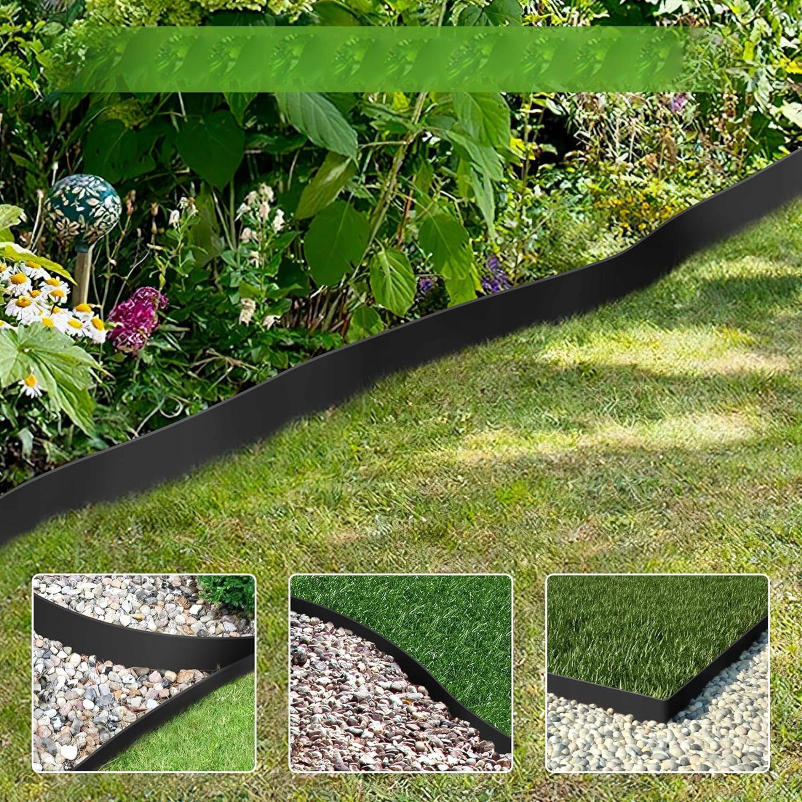 Garden Lawn Edge Plastic Black High 4 cm 20 m 40 Anchors Manufacturer code Obrzeże trawnikowe ogrodowe wysokie 20m