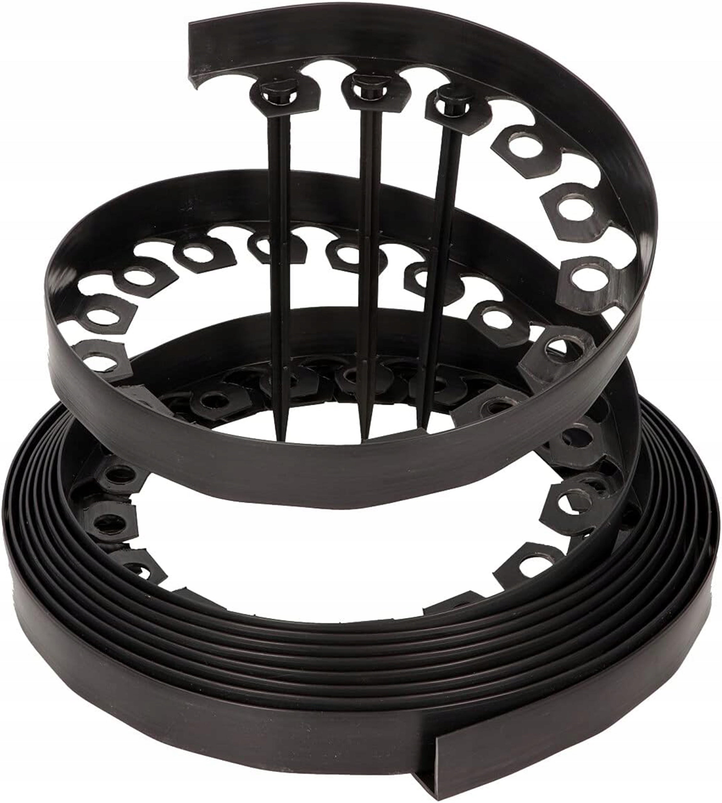 Garden Lawn Edge Plastic Black High 4 cm 20 m 40 Anchors