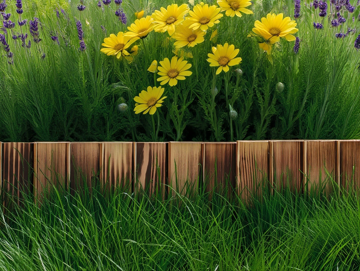 Garden Lawn Edging Palisade Wooden Fence Tanned 115 x 15 cm Manufacturer wiklinowy.pl