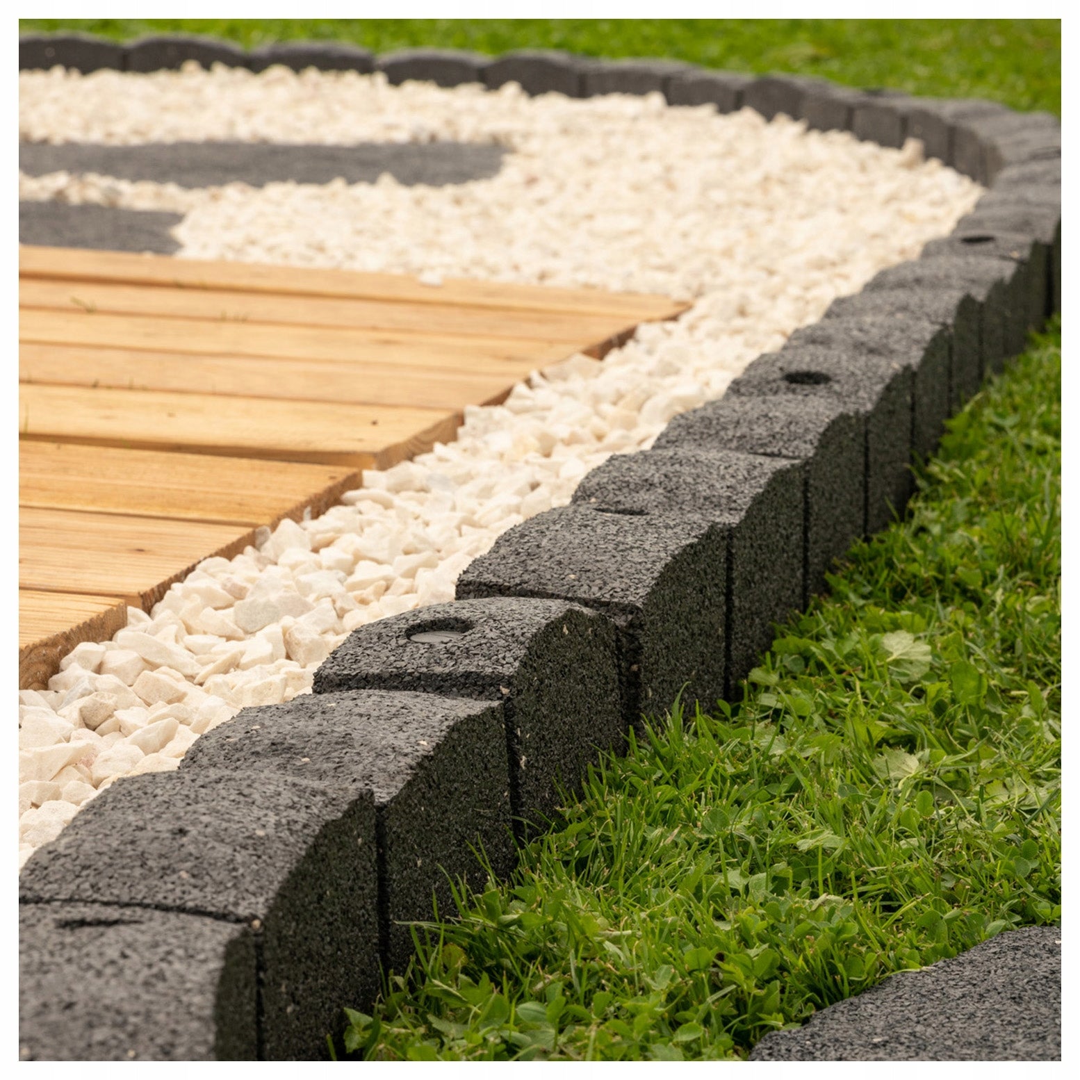 Garden Lawn edging 4,8m Palisade Cube Massive Border Curb Manufacturer Multy Home