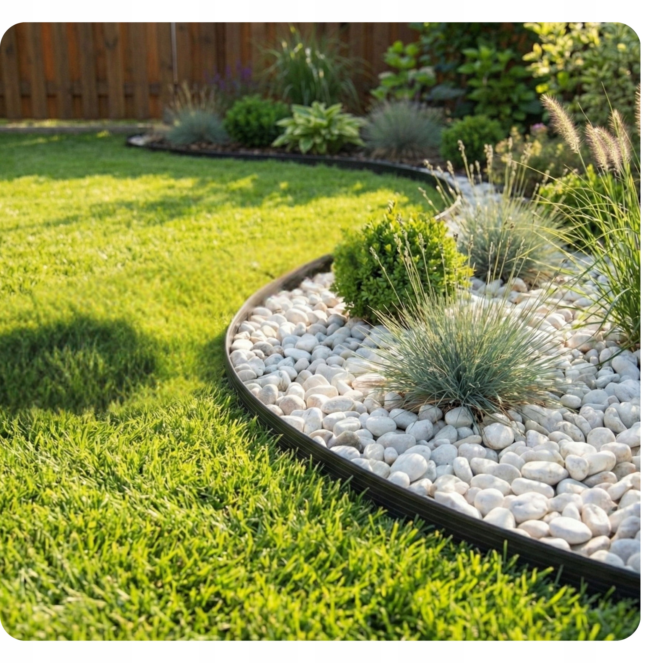 Garden Lawn edging Palisade High Flexible 30 m + 60 HDPE Anchors Product height 6 cm