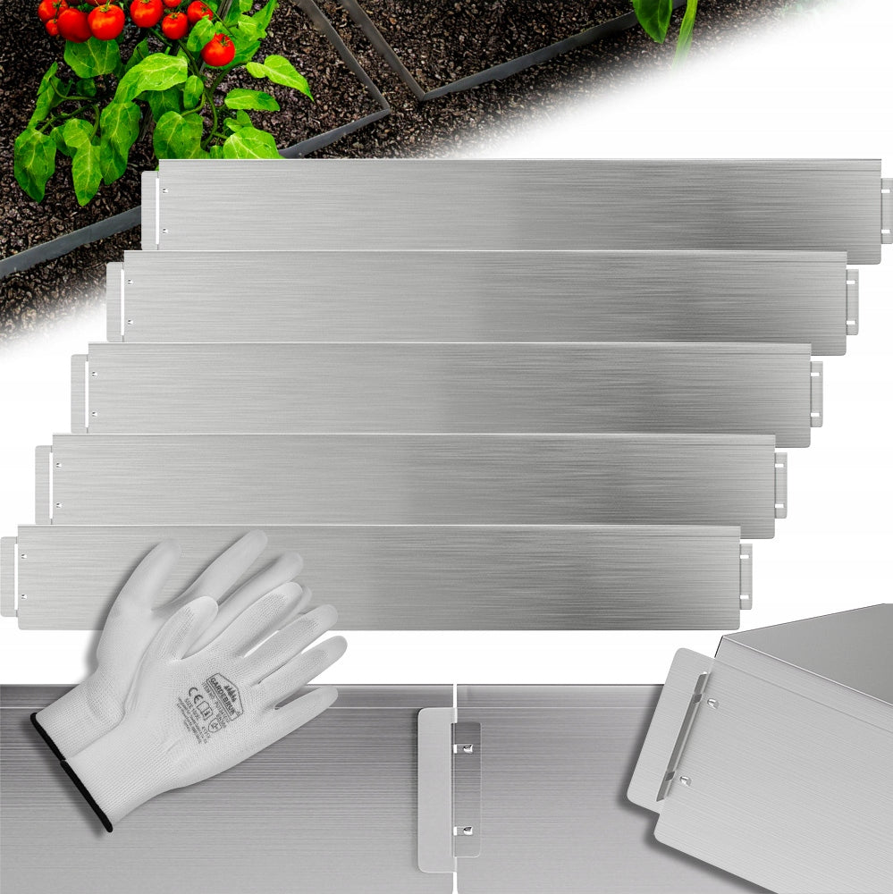 Garden Lawn edging metal garden palisade 5mx18cm + gloves