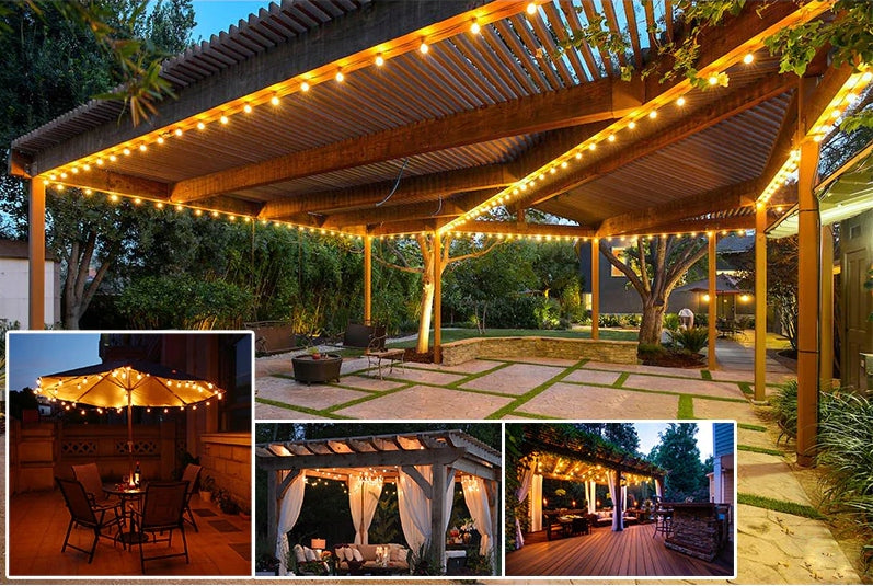 Garden Light Garland LED Lights Chain 15m 50+1 Waterproof Bulbs Distance between bulbs 28 cm