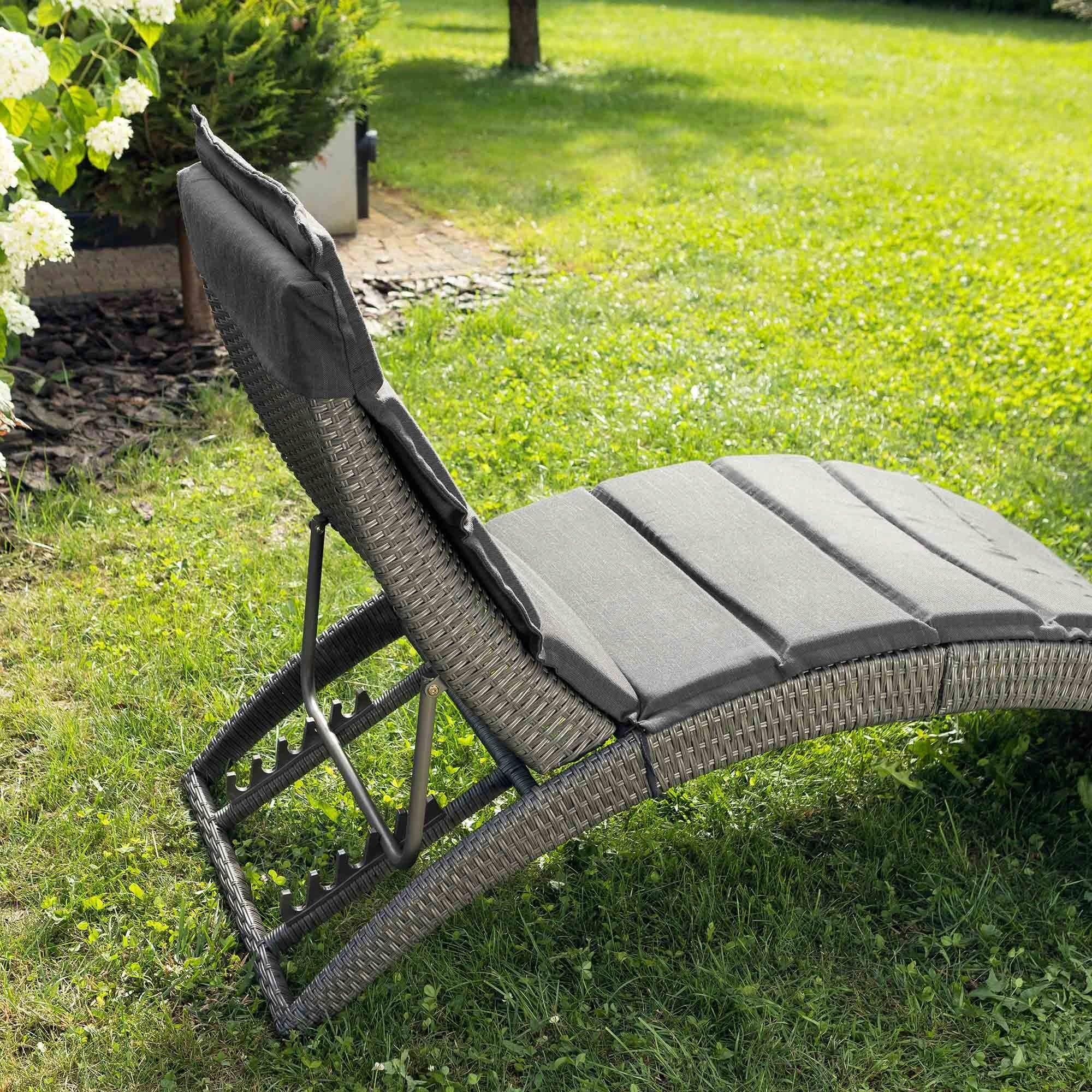 Garden Lounger Adjustable Folding Couch Adjustable Technorattan Terrace Kind sunbed